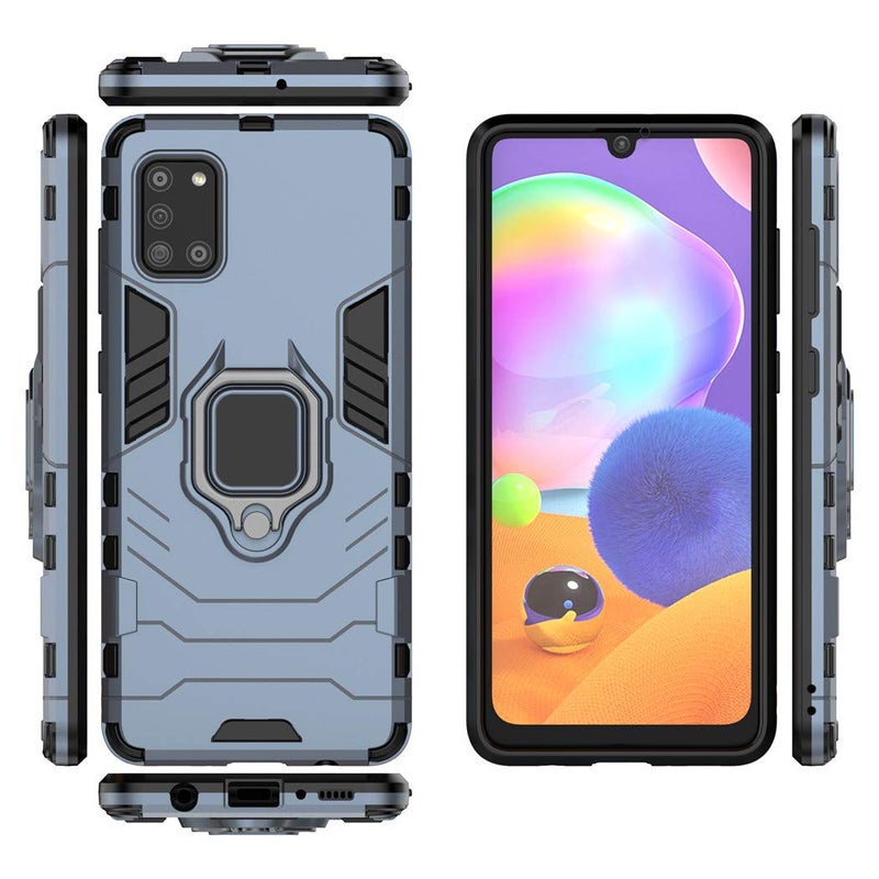 MaiJin LuluMain Compatible with Galaxy A31 Case, Metal Ring Grip Kickstand Bumper (Works with Magnetic Car Mount) Dual Layer Rugged Cover for Samsung Galaxy A31 (Black) - Image 3